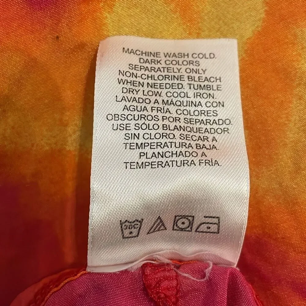 Catalina Vintage Tie Dye Swim Shorts Womens Large Y2K Pink High Waisted Nylon - Picture 9 of 9